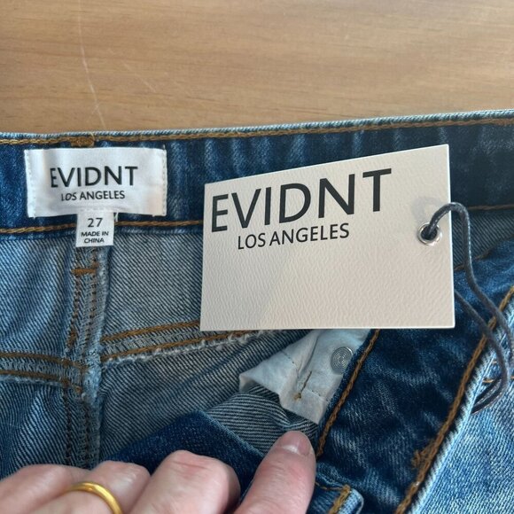 EVIDNT Malibu Medium Wash Distressed Girlfriend Relaxed Jeans Sz 27 Blue - Picture 7 of 11